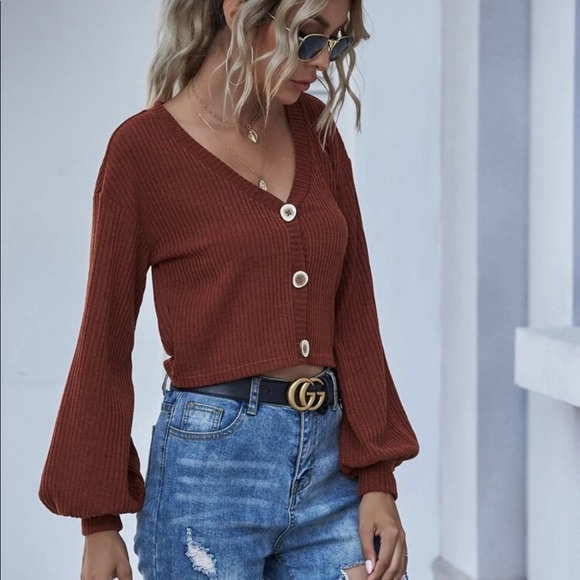 3 for $10 Button Up Drop Shoulder Cardigan - Picture 5 of 7